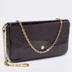 Pre Owned Louis Vuitton Amarante Monogram Vernis Pochette Felicie Bag