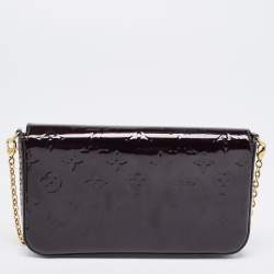 Pre Owned Louis Vuitton Amarante Monogram Vernis Pochette Felicie Bag