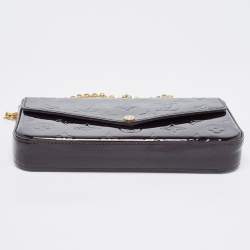 Pre Owned Louis Vuitton Amarante Monogram Vernis Pochette Felicie Bag