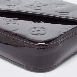 Pre Owned Louis Vuitton Amarante Monogram Vernis Pochette Felicie Bag