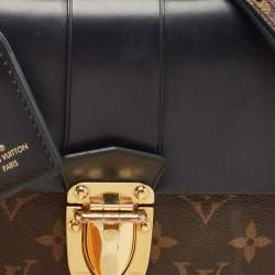 Louis Vuitton Black Monogram Canvas and Leather One Handle Flap MM Bag