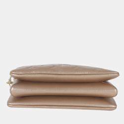 Pre Owned Louis Vuitton Gold Monogram Embossed Puffy Lambskin Coussin BB Shoulder Bag 