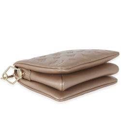 Pre Owned Louis Vuitton Gold Monogram Embossed Puffy Lambskin Coussin BB Shoulder Bag 