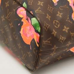 Pre Owned Louis Vuitton Monogram Canvas Limited Edition Stephen Sprouse Roses Neverfull MM Bag