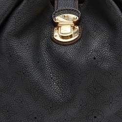 Pre Owned Louis Vuitton Black Monogram Mahina Leather L Bag