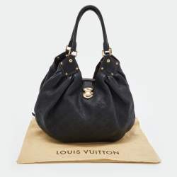 Pre Owned Louis Vuitton Black Monogram Mahina Leather L Bag