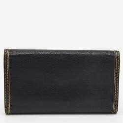 Louis Vuitton Black Leather Porte Tresor International Wallet