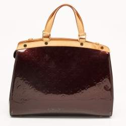 Pre Owned Louis Vuitton Amarante Monogram Vernis Brea GM Bag