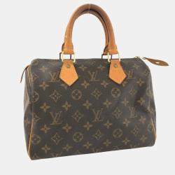 Pre Owned Louis Vuitton Brown Canvas Monogram Speedy 25 Satchel Bag 