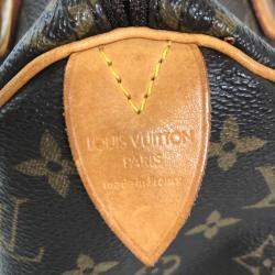Pre Owned Louis Vuitton Brown Canvas Monogram Speedy 25 Satchel Bag 