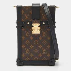 Louis Vuitton Brown/Black Monogram Canvas Pochette Trunk Vertical Bag Louis  Vuitton