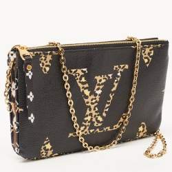 Pre Owned Louis Vuitton Black Monogram Giant Canvas Jungle Double Zip Pochette