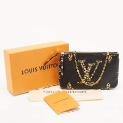 Pre Owned Louis Vuitton Black Monogram Giant Canvas Jungle Double Zip Pochette
