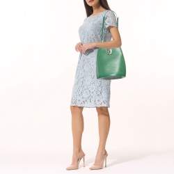 Pre Owned Louis Vuitton Borneo Green Epi Leather Cluny Bag