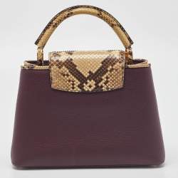 Pre Owned Louis Vuitton Flamme Taurillon Leather and Python Capucines BB Bag