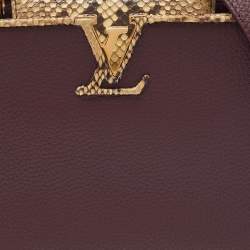 Pre Owned Louis Vuitton Flamme Taurillon Leather and Python Capucines BB Bag