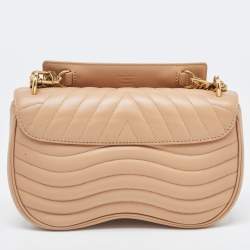 Pre Owned Louis Vuitton Noisette Leather New Wave MM Bag