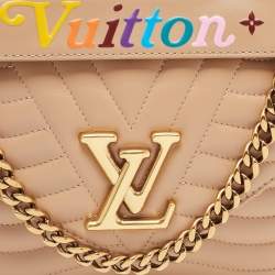 Pre Owned Louis Vuitton Noisette Leather New Wave MM Bag