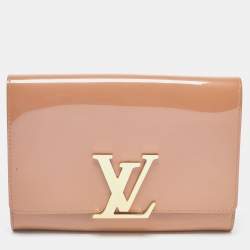 Louis Vuitton Taupe Leather Chain Louise Clutch Bag with Gold, Lot #58141