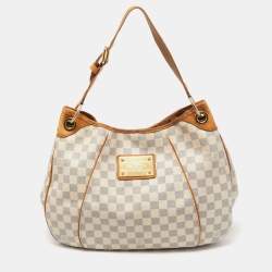 Louis Vuitton, Bags, Louis Vuitton Galliera Pm Shoulder Bag Hobo Damier  Azur Leather White