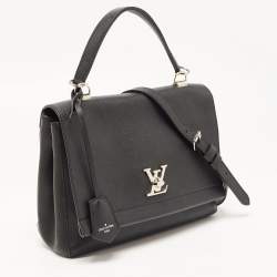 Pre Owned Louis Vuitton Black Leather Lockme II Top Handle Bag
