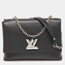 LOUIS VUITTON LV Twist MM Epi Leather Shoulder Bag Black