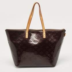 Pre Owned Louis Vuitton Amarante Monogram Vernis Bellevue GM Bag
