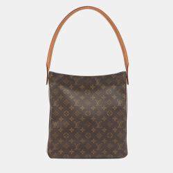 Louis Vuitton Womens Monogram Coated Canvas Looping GM M51145 Tote Bag Handbag