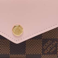 Louis Vuitton Rose Ballerine Damier Ebene Zoe Wallet