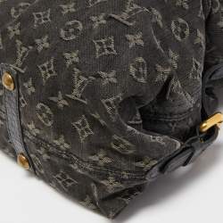 Pre Owned Louis Vuitton Black Monogram Denim Neo Cabby MM Bag