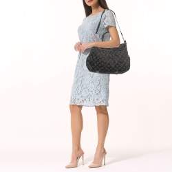 Pre Owned Louis Vuitton Black Monogram Denim Neo Cabby MM Bag