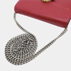 Pre Owned Gucci Red Leather Dionysus Mini Chain Bag