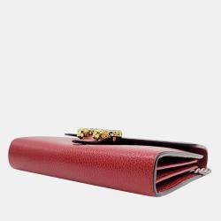 Pre Owned Gucci Red Leather Dionysus Mini Chain Bag