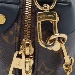 Pre Owned Louis Vuitton Black Monogram Canvas and Leather Petite Malle Souple Bag