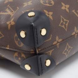 Pre Owned Louis Vuitton Black Monogram Canvas and Leather Petite Malle Souple Bag