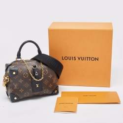 Pre Owned Louis Vuitton Black Monogram Canvas and Leather Petite Malle Souple Bag