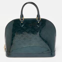 Pre Owned Louis Vuitton Green Monogram Vernis Alma GM Bag
