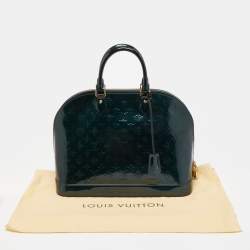 Pre Owned Louis Vuitton Green Monogram Vernis Alma GM Bag