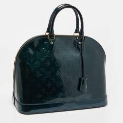 Pre Owned Louis Vuitton Green Monogram Vernis Alma GM Bag