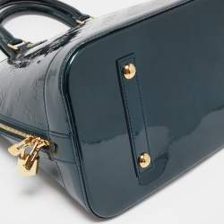 Pre Owned Louis Vuitton Green Monogram Vernis Alma GM Bag