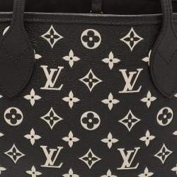 Louis Vuitton Black/White Monogram Empreinte Leather Neverfull MM Bag
