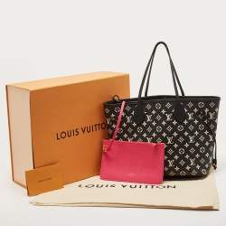 Louis Vuitton Black/White Monogram Empreinte Leather Neverfull MM Bag