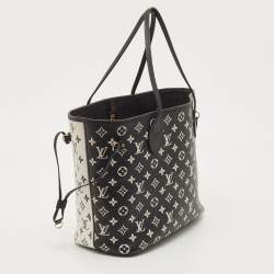 Louis Vuitton Black/White Monogram Empreinte Leather Neverfull MM Bag