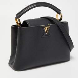Pre Owned Louis Vuitton Black Taurillon Leather Capucines BB Bag