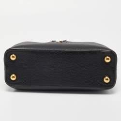 Pre Owned Louis Vuitton Black Taurillon Leather Capucines BB Bag