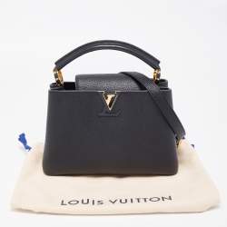 Pre Owned Louis Vuitton Black Taurillon Leather Capucines BB Bag