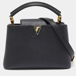 Pre Owned Louis Vuitton Black Taurillon Leather Capucines BB Bag