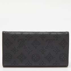 Pre Owned Louis Vuitton Black Monogram Mahina Leather Amelia Wallet