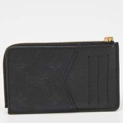 Pre Owned Louis Vuitton Black Monogram Empreinte Leather Recto Verso Card Holder