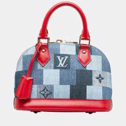 Louis Vuitton Neverfull MM Denim Monogram Check Blue/Red in Denim
